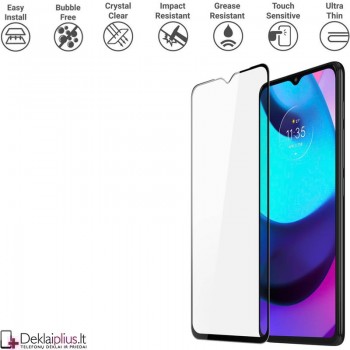 Telefono ekrano apsauginis stiklas - per visą ekraną (Motorola Moto E20)